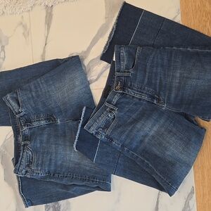 Uniqlo Set Of 2 Wide Leg Crop Women’s Jeans, Dark Blue, 26 & 27, GUC